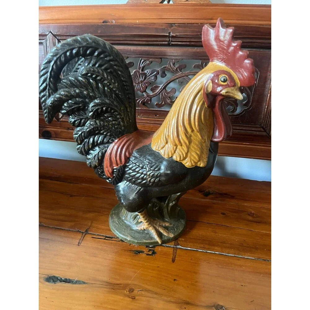Resin Rooster Farm Figurine
